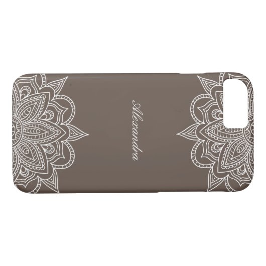 Stijlvol en elegant Choc & White Mandala Lace Case-Mate iPhone Case (Achterkant (Horizontaal))