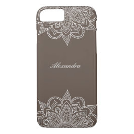 Stijlvol en elegant Choc & White Mandala Lace iPhone 8/7 Hoesje