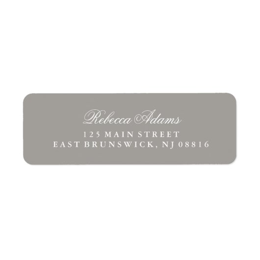 Stijlvol en Elegant Deep Grey Etiket (Voorkant)