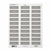 Stijlvol en Elegant Deep Grey Etiket (Full Sheet)