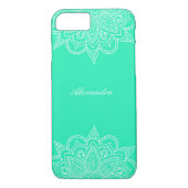Stijlvol en elegant groen Mandala Lace Case-Mate iPhone Case (Achterkant)