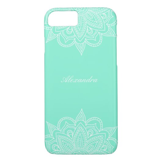 Stijlvol en elegant groen Mandala Lace Case-Mate iPhone Case (Achterkant)