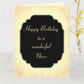 Stijlvol en elegant Happy Birthday Niece Kaart (Gele Bloem)