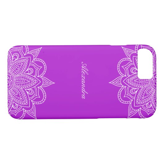 Stijlvol en elegant indigoen en witte Mandala Lace Case-Mate iPhone Case (Achterkant (Horizontaal))