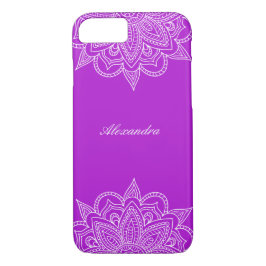 Stijlvol en elegant indigoen en witte Mandala Lace iPhone 8/7 Hoesje