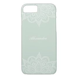 Stijlvol en elegant Mint Green & White Mandala Lac iPhone 8/7 Hoesje