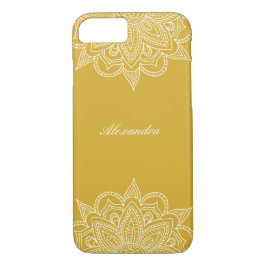 Stijlvol en elegant mosterd & White Mandala Lace iPhone 8/7 Hoesje