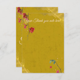 Stijlvol en elegant rood en goud bedankkaart