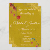 Stijlvol en elegant rood en goud kaart (Voorkant / Achterkant)