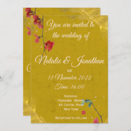 Stijlvol en elegant rood en goud kaart