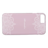 Stijlvol en elegant Roos Roze & White Mandala Lace Case-Mate iPhone Case (Achterkant (Horizontaal))