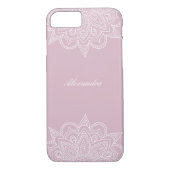 Stijlvol en elegant Roos Roze & White Mandala Lace Case-Mate iPhone Case (Achterkant)