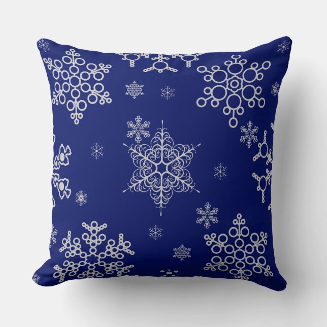 Stijlvol en elegant Snowflake Patroon Kussen (Voorkant)