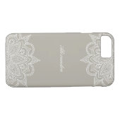 Stijlvol en elegant Taupe & White Mandala Lace Case-Mate iPhone Case (Achterkant (Horizontaal))