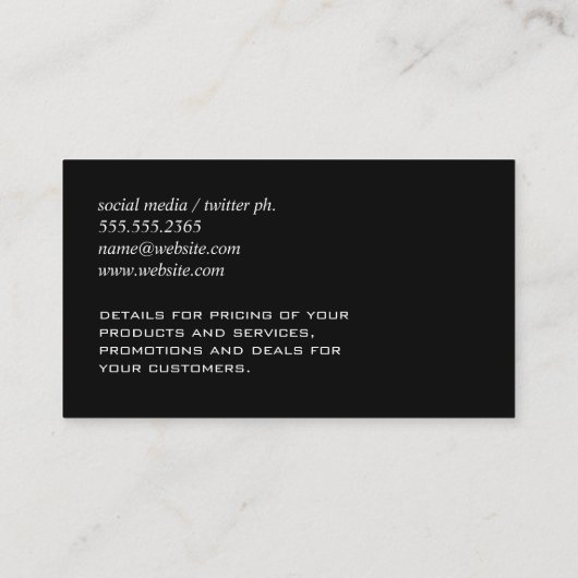 Stijlvol en Fancy glitter Visitekaartje (Achterkant)