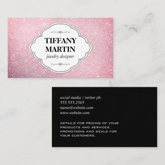 Stijlvol en Fancy glitter Visitekaartje (Voorkant / Achterkant)