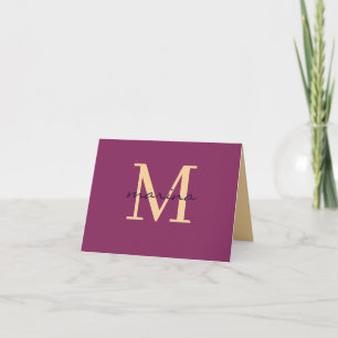 Stijlvol en gepersonaliseerd monogram bedankkaart