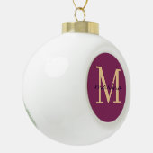 Stijlvol en gepersonaliseerd monogram keramische bal ornament (Links)