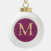 Stijlvol en gepersonaliseerd monogram keramische bal ornament (Voorkant)