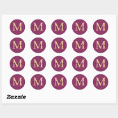 Stijlvol en gepersonaliseerd monogram ronde sticker (Vel)
