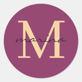 Stijlvol en gepersonaliseerd monogram ronde sticker