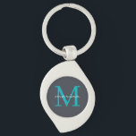Stijlvol en gepersonaliseerd monogram sleutelhanger<br><div class="desc">Voeg een vleugje verfijning toe aan uw toetsen met onze Elegant Grey en Bluish Monogram Initialen Sleutelhanger. Met een strakke grijze achtergrond, een opvallend blauwachtig monogram initiaal en jouw naam dat elegant over het monogram wordt weergegeven, is deze sleutelhanger ideaal om een gepersonaliseerde flair aan uw dagelijkse benodigdheden toe te...</div>
