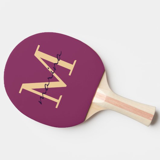 Stijlvol en gepersonaliseerd monogram tafeltennisbatje (Zijkant)