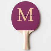 Stijlvol en gepersonaliseerd monogram tafeltennisbatje (Voorkant)