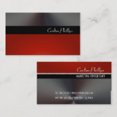 Stijlvol en klasje maroon + faux metallisch visitekaartje (Voorkant / Achterkant)