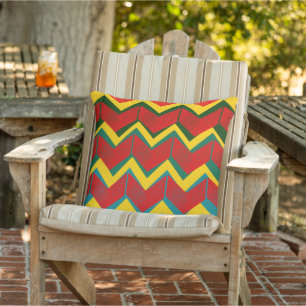 stijlvol en kleurrijk aztec-chevron buitenkussen