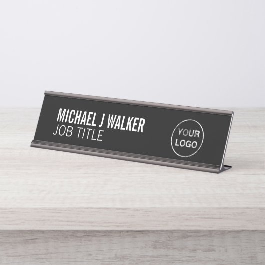 Stijlvol en modern - elke kleur - Professional Log Bureau Naambordje (Voorkant)