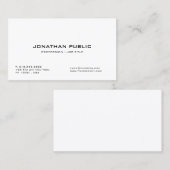 Stijlvol en stijlvol wit, stijlvol, modern visitekaartje (Voorkant / Achterkant)