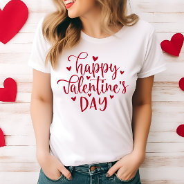 Stijlvol en trendy Happy Valentijnsdag In Rood T-shirt