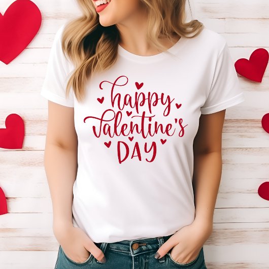 Stijlvol en trendy Happy Valentijnsdag In Rood T-shirt