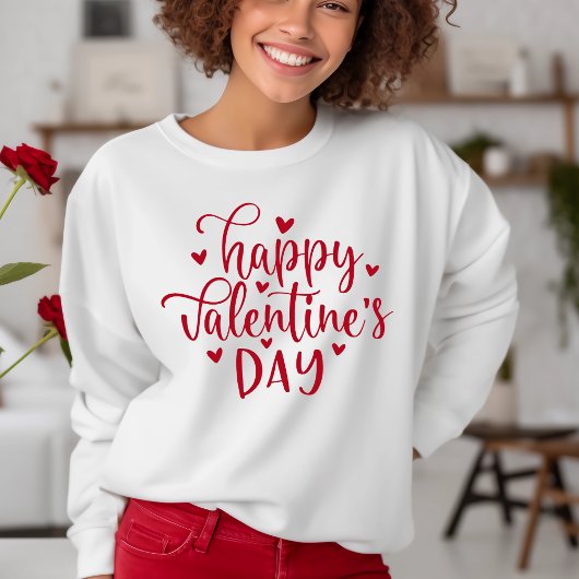 Stijlvol en trendy Happy Valentijnsdag In Rood Trui