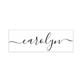 Stijlvol en Trendy Zwart Minimalistisch Meisje Zelfinktende Stempel