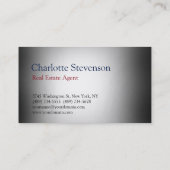 Stijlvol Estate Agent Trendy Professional Grey Visitekaartje (Achterkant)