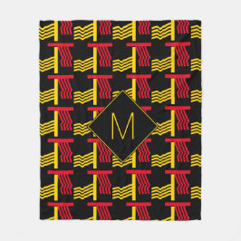 Stijlvol etnisch geometrisch monogram fleece deken