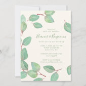 Stijlvol Eucalyptus Greenery Script Weddenschap Kaart (Voorkant)