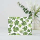 Stijlvol, exotisch groen tropisch bladpatroon briefkaart (Staand voorkant)