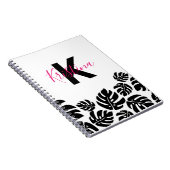 Stijlvol, exotisch zwart monstera laat zich persoo notitieboek (Rechterzijde)