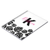 Stijlvol, exotisch zwart monstera laat zich persoo notitieboek (Linkerzijde)