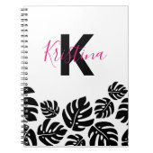 Stijlvol, exotisch zwart monstera laat zich persoo notitieboek (Voorkant)