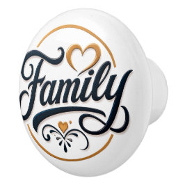 Stijlvol familie tekst keramische knop decoratief