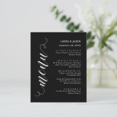 Stijlvol Fancy Script Huwelijksmenu kaart voor bor (Staand voorkant)