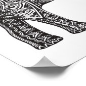 Stijlvol Fantasy Elephant Doodle 2 Poster (Hoek)