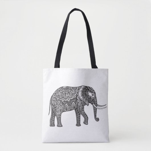 Stijlvol Fantasy Elephant Doodle 2 Tote Bag (Voorkant)
