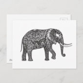 Stijlvol Fantasy Elephant Doodle Briefkaart (Voorkant / Achterkant)
