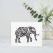 Stijlvol Fantasy Elephant Doodle Briefkaart (Staand voorkant)