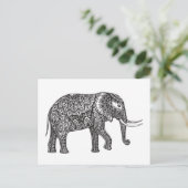 Stijlvol Fantasy Elephant Doodle Briefkaart (Staand voorkant)